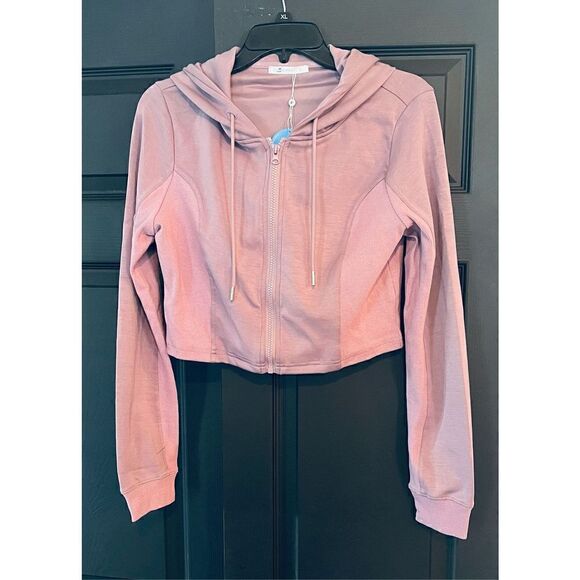 CUPSHE Women's Zipper Front Hoodies Drawstring Hooded Sweatshirt Long Sleeve - Picture 2 of 6